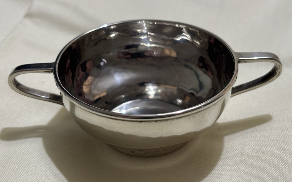 A E Jones Solid Silver Quaich, Two Handled Bowl, Arts And Crafts Movement 1918