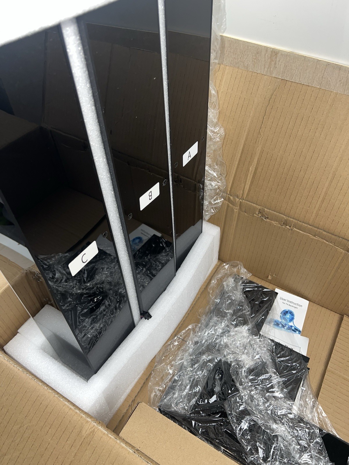 24" 3-Step LED Light Liquor Bottle Display Glowing Bar Shelf