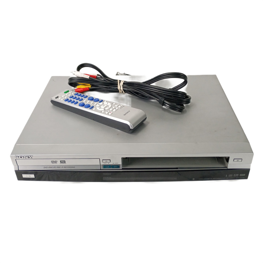 Sony RDR-VX530 DVD/VHS Recorder Player Combo Silver VCR Remote Cable Bundle