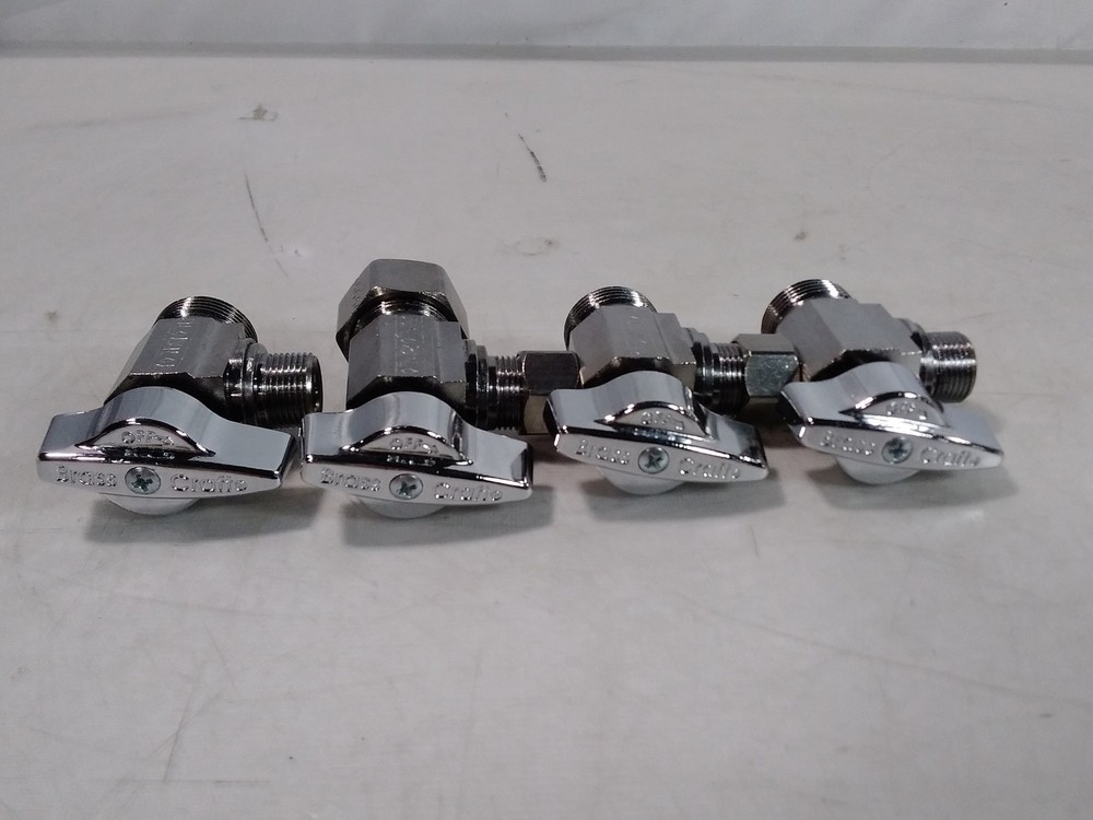 BrassCraft 1/4 Turn Angle Stop Valve Chrome Compression Sweat Qty. 4