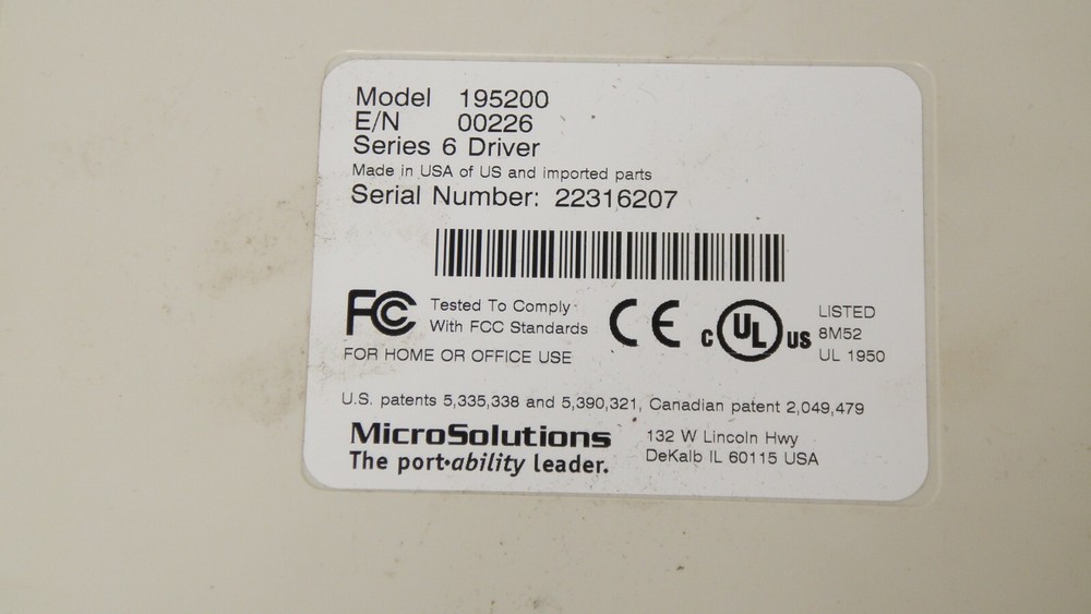 Micro Solutions BackPack CD-Rewriter Model 195200