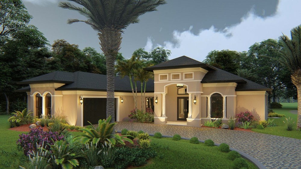 REVIT FILE BLUEPRINTS MEDITERRANEAN HOUSE PLAN ARCHUP #104M