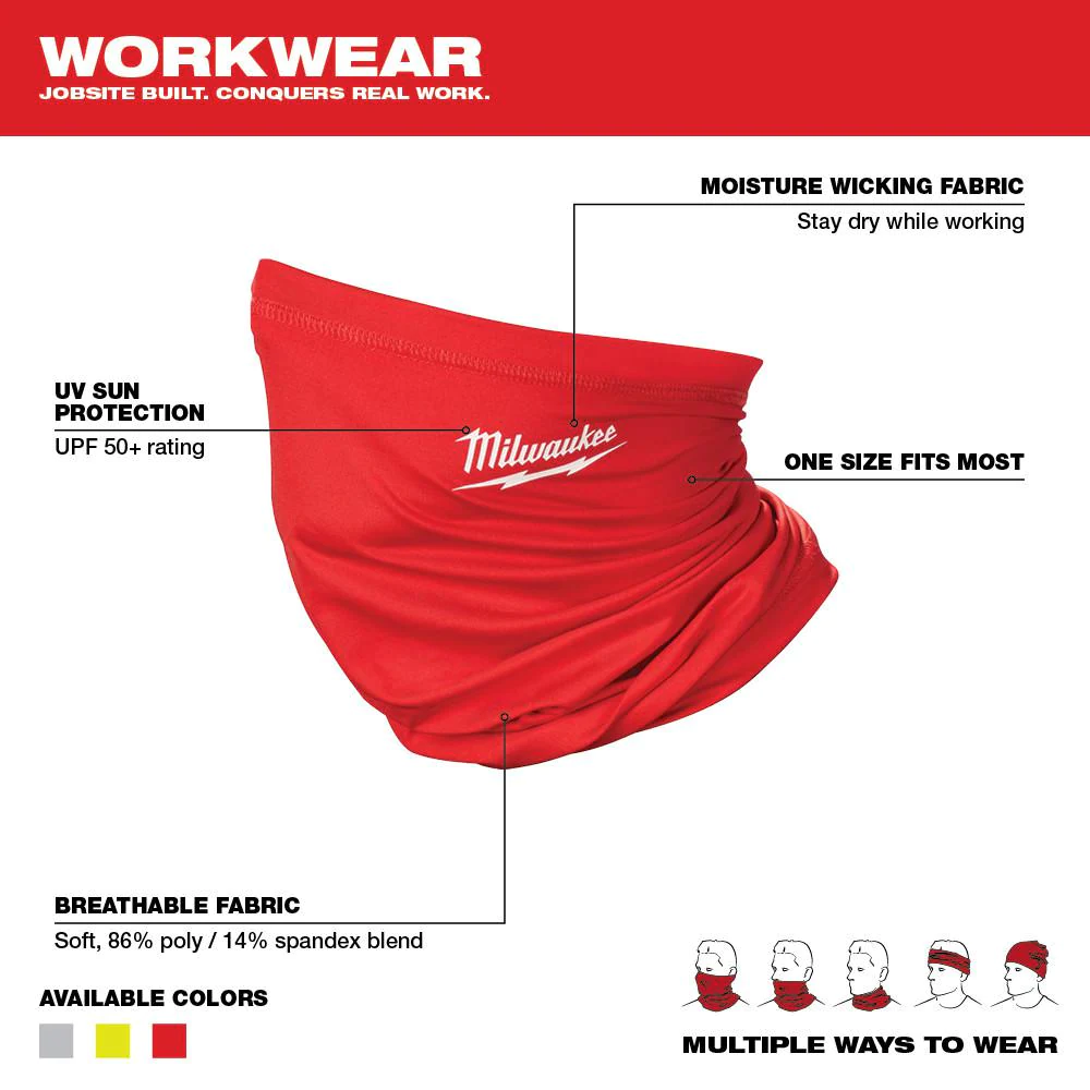 Milwaukee 423R Multi-functional Neck Gaiter, Red NEW