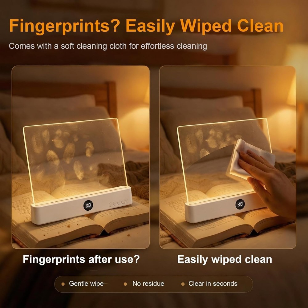 Book Light, Rechargeable Clear LED Flat Reading Light with 3 Colors Timer, D...