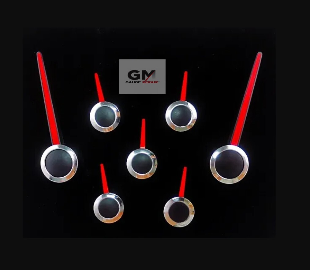 Custom Speedometer Gauge Needle Set Black Red Chrome for 2003-2013 GM Trucks SUV
