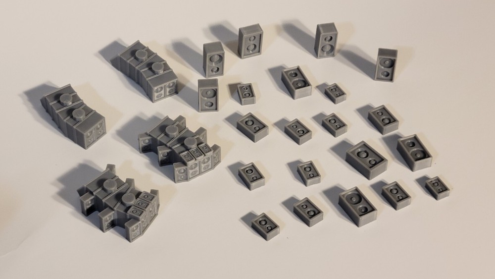 Speakers Sample pack 25 items Silver/Gray 3d printed. 1/64 scale