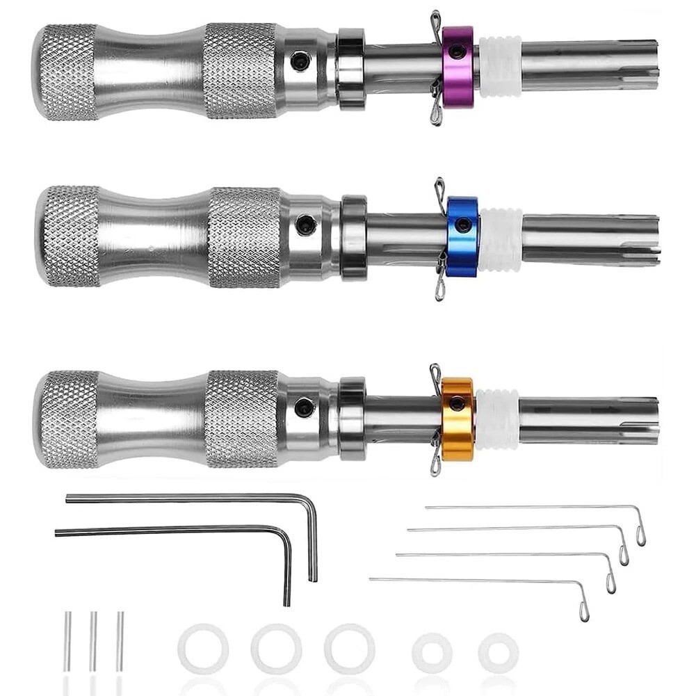 3Pcs`7`Pin`Advanced`Tubular`Lock`Tool`Set`For`Padlock`Hook`Tool`Seal`Pick`Puller