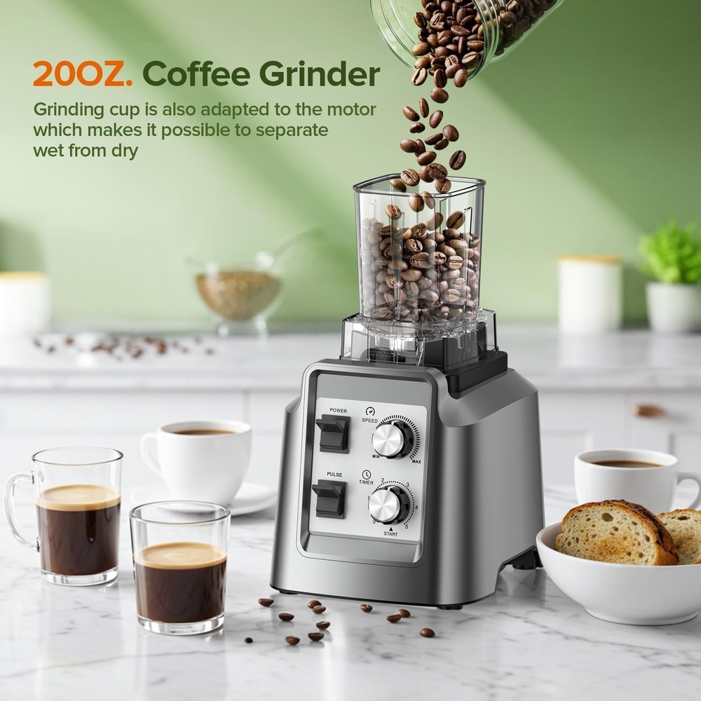PSIIDAN Blender Black Pulse Function Variable Speed 28000-RPM for Smoothies