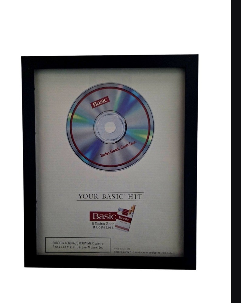 8x10 Framed Vintage Basic Cigarettes Advertisement Print 1995