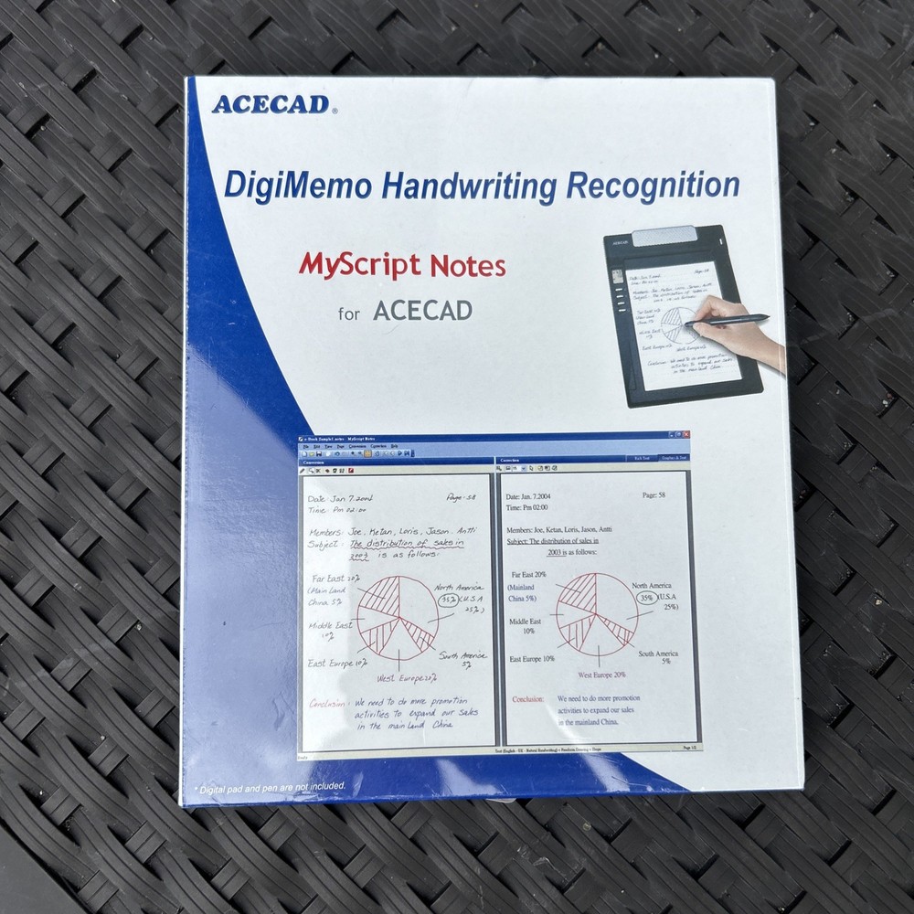 New ACECAD DigiMemo Handwriting Recognition MyScript Notes Software Sealed