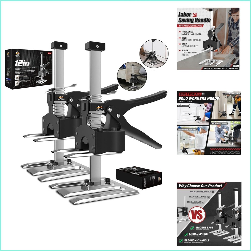 Upgraded 2 Pack Lifting Jacks - Effortless Height Adjustment for Professionals