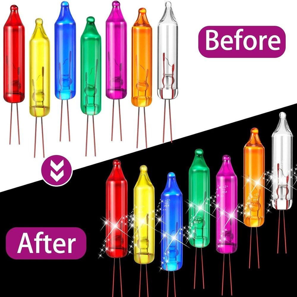 100 Count Mini Incandescent Christmas String Lights 2.5V Replacement Bulbs