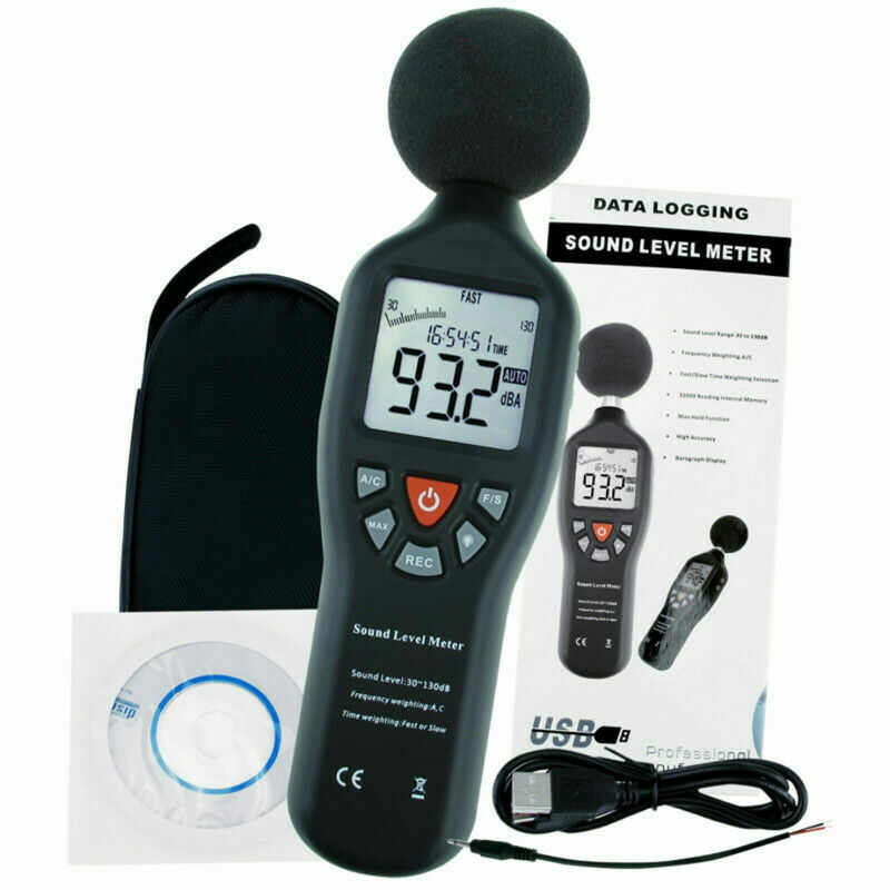 Sound Level Meter Data Logging Function 30dB~130dB Noise Tester Measuring Range