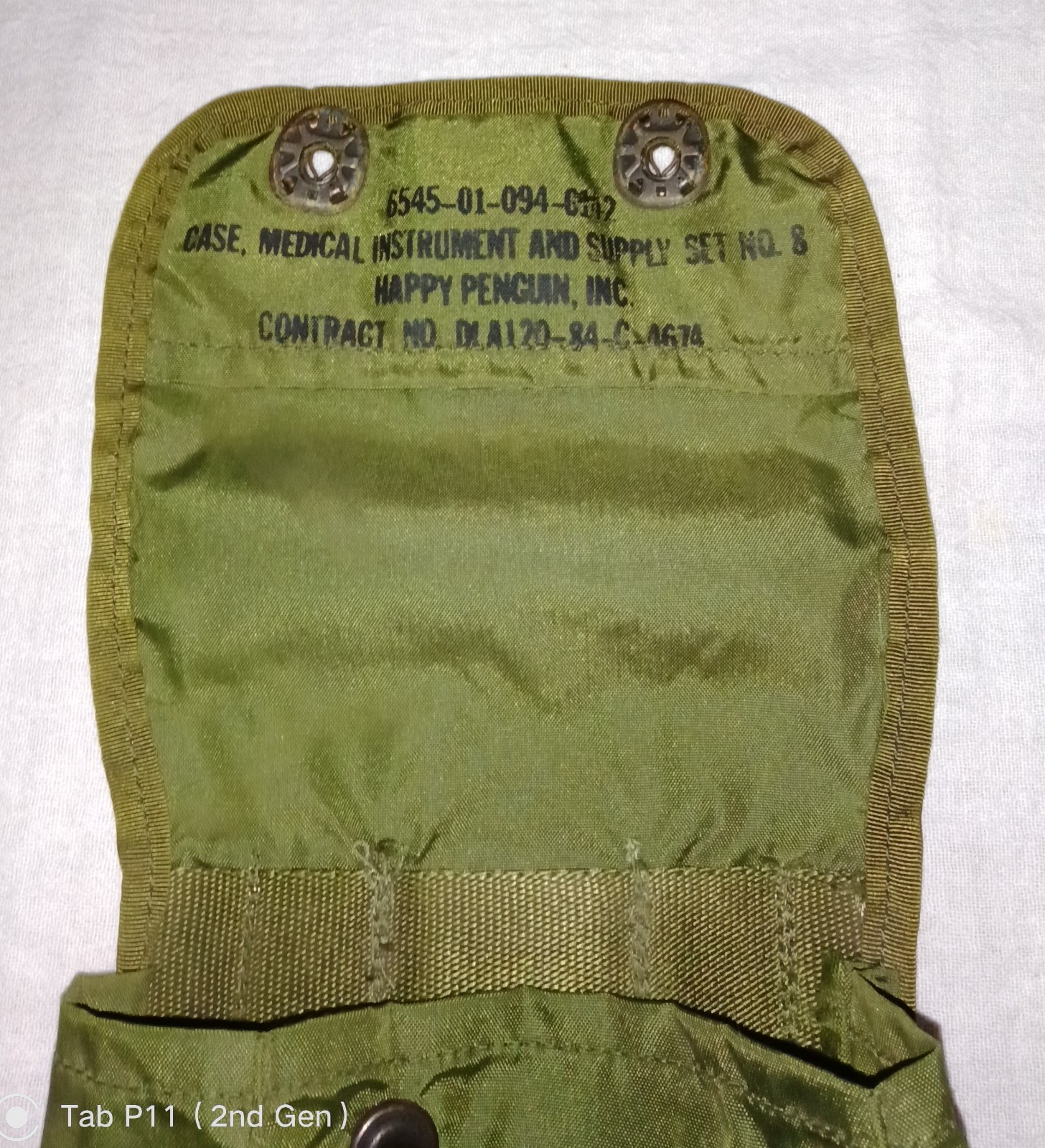 VINTAGE US ARMY MILITARY FIRST AID KIT INDIVIDUAL NYLON POUCH PLASTIC INSERT