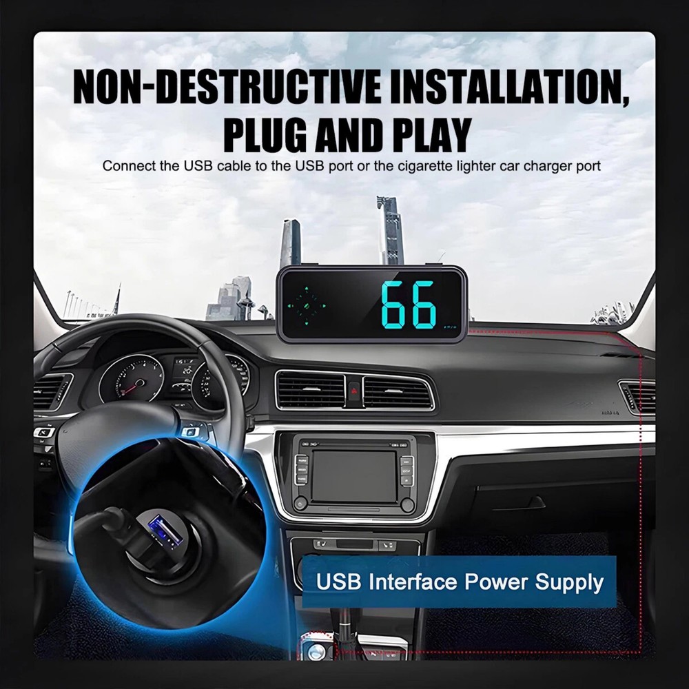 Replacement Mini LED Digital Speedometer for Car HUD Head Up Display Universal