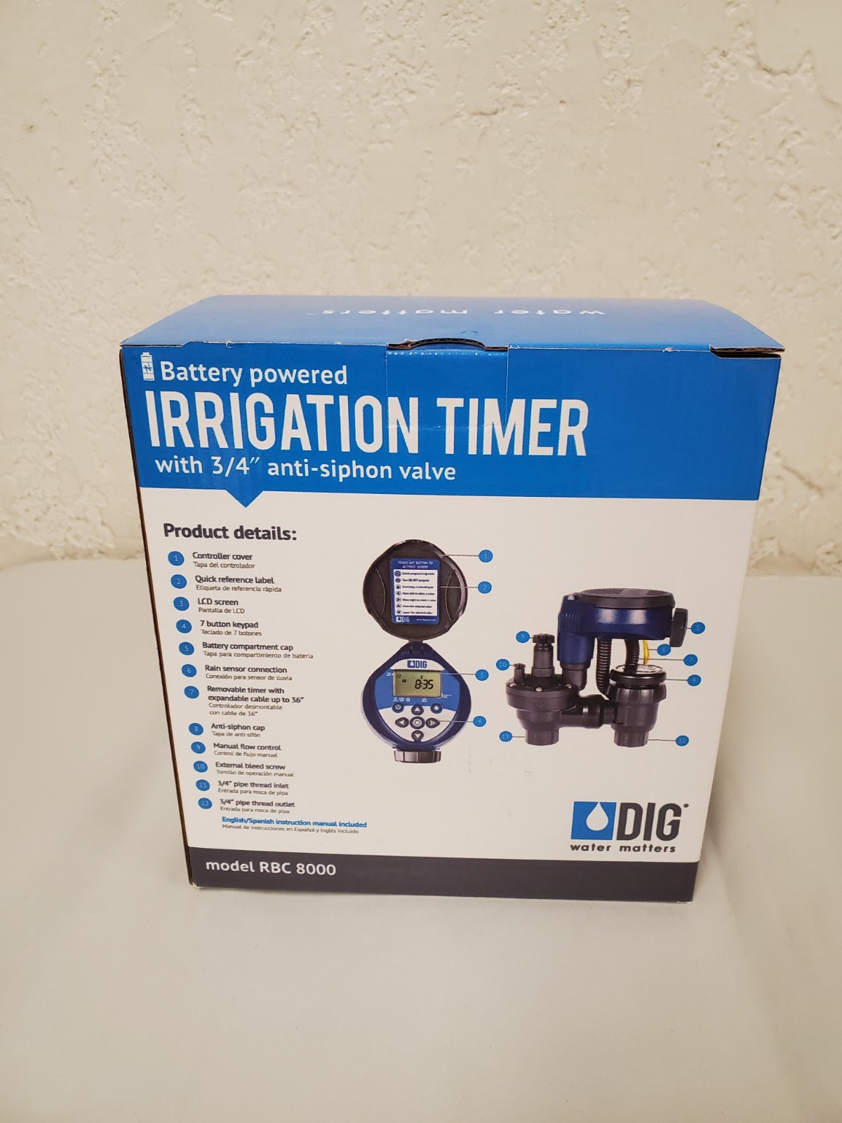 *New* DIG 3/4 in. Digital Timer with Anti-Siphon Valve (RBC8000) *Free Shipping*