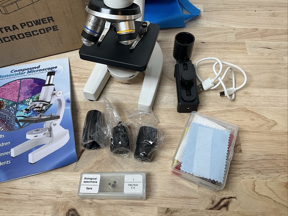 JECONE Microscope for Adults & Kids, 40X-2000X High-Power Compound Microscope