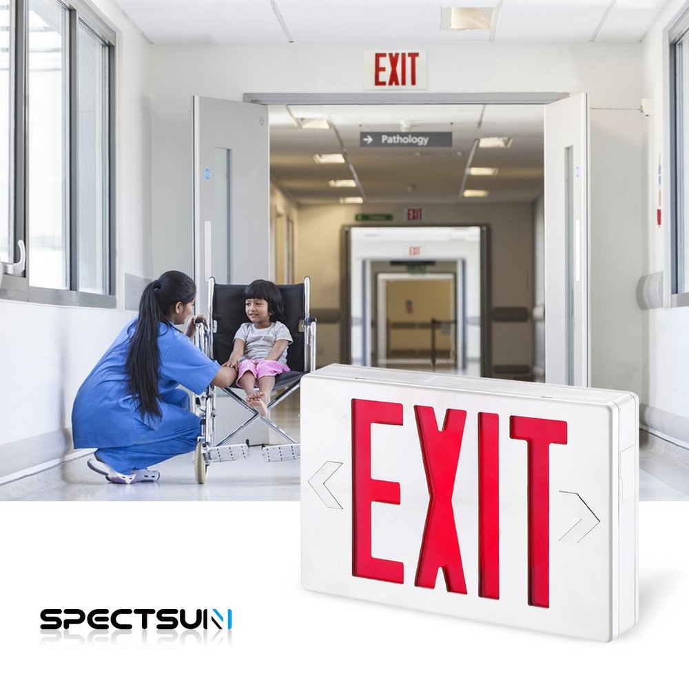 Spectsun 1 Pack LED Exit Sign, Emergency Exit Light with Battery Backup, Doub...