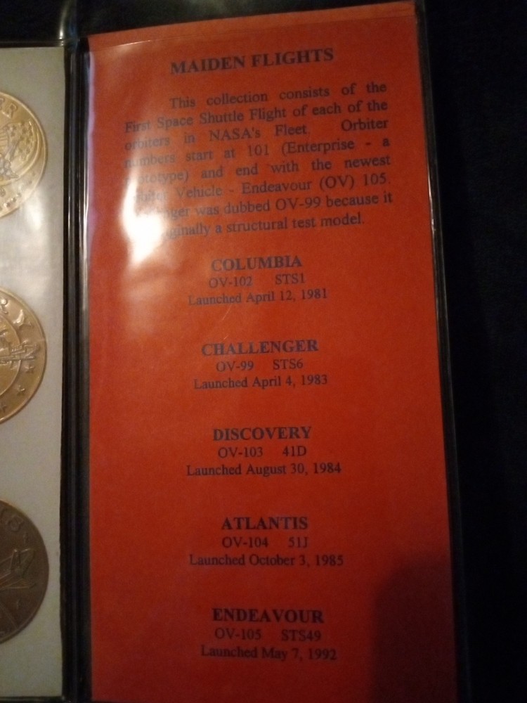 MAIDEN FLIGHTS SERIES ANTIQUED SOLID BRONZE COINS/MEDALS