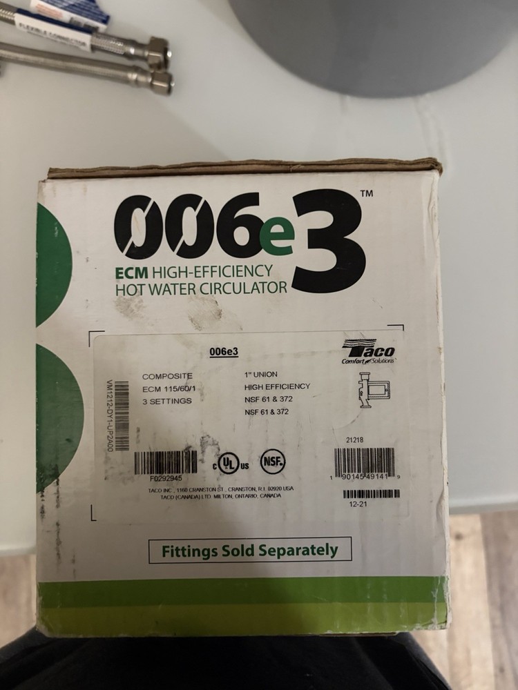 Taco High Efficiency Hot Water Circulator
