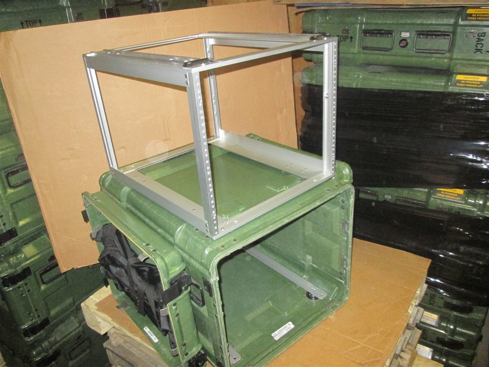 Rackmount 09U x24 Slide Out General Dynamics Composite Shock Mount Rack Case A