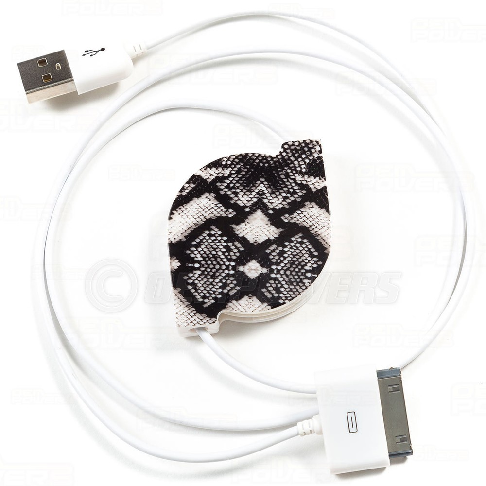 Enercell Retractable USB Sync/Charge Data Cable iPhone iPod Touch Nano 30-Pin