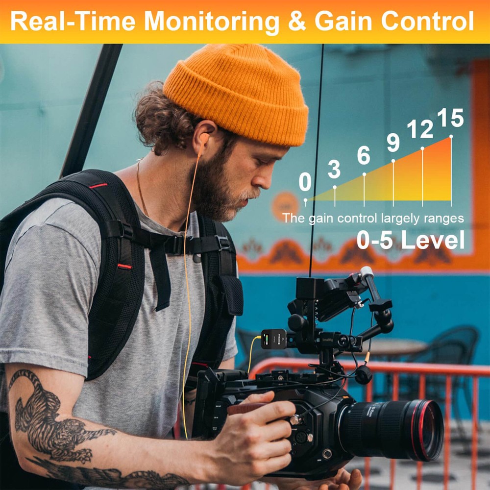 Wireless Lavalier Microphone, MOMAN C2 2.4GHz Wireless Microphone System