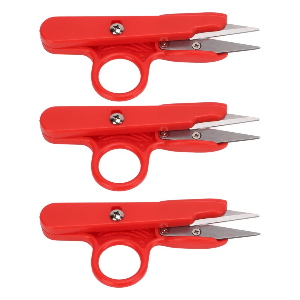 3Pcs Compact Red Stainless Steel Thread Snips, Small Sewing Scissors for Stit...