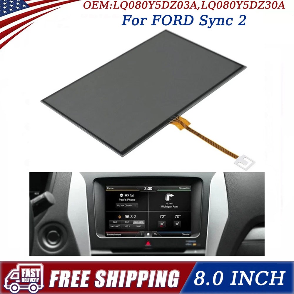 FOR FORD Sync 2 REPLACEMENT TOUCH-SCREEN glass Digitizer 8" Radio navigation US
