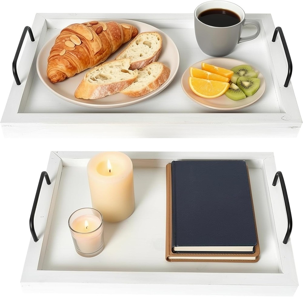 Rustic Vintage Wooden Serving Trays Set