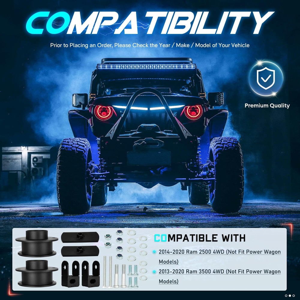 2" Front Leveling Lift Kit Compatible with 2014-2020 Ram Height