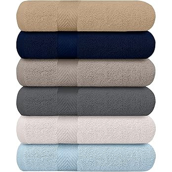 Cotton Bath Towel Set - 6 Pack