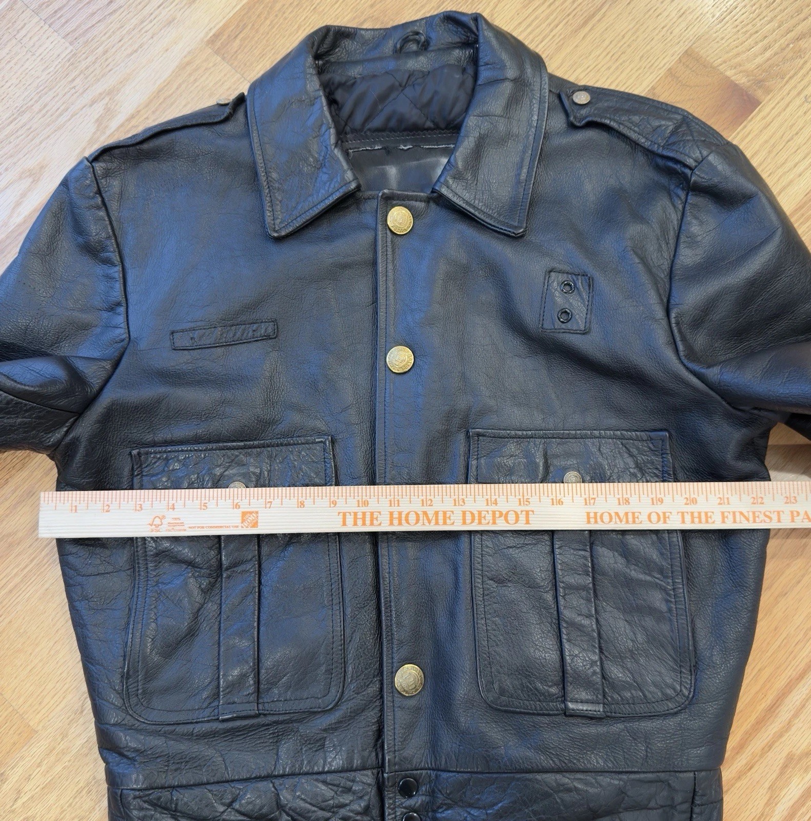 Vintage Chicago Cop Shop CPD Leather Police Jacket Mens 40 Black Patrol