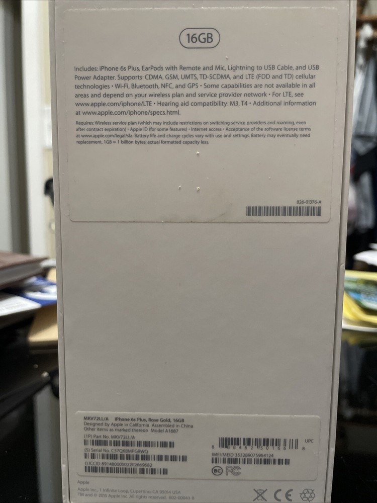 Apple iPhone 6 Plus Box & Insert Only