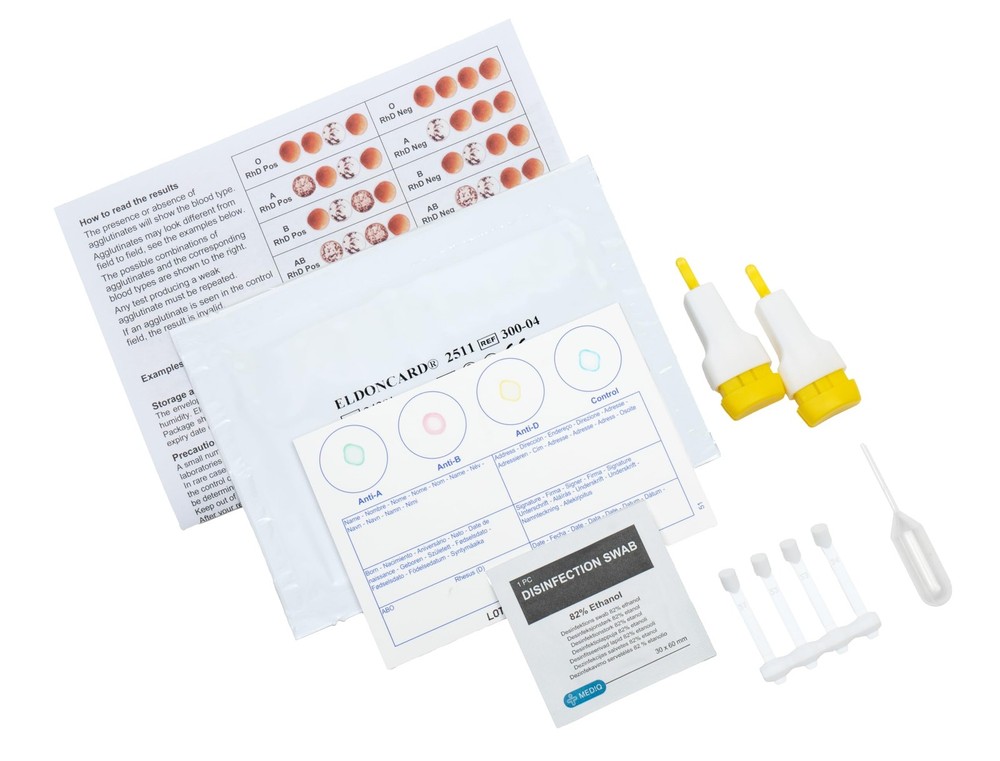 Eldoncard Blood Typing Kit, 2 Test Pack, Know Your Type, 2 Piece Set