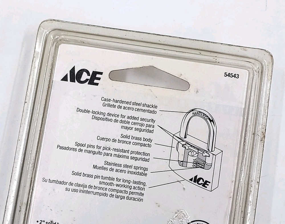 Ace Hardware Solid Brass Body High Security Lock Padlock 54543 - 2”