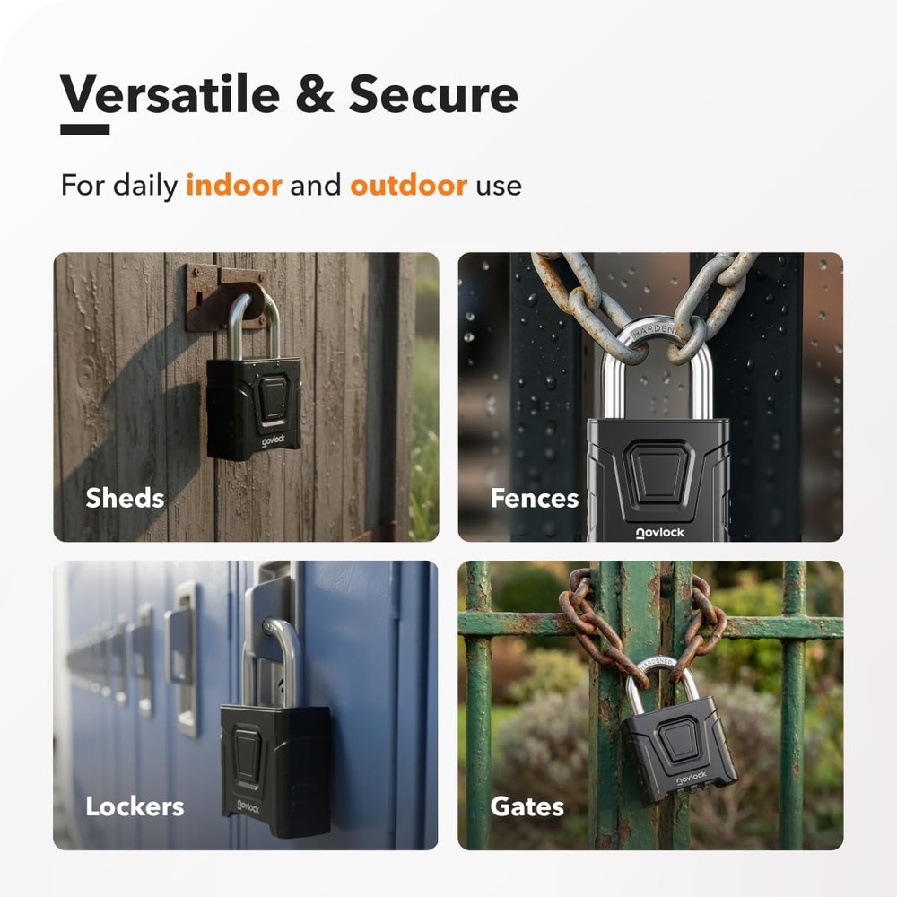 Outdoor Combination Locks – Heavy Duty, Large, Weatherproof Padlocks with Cod...