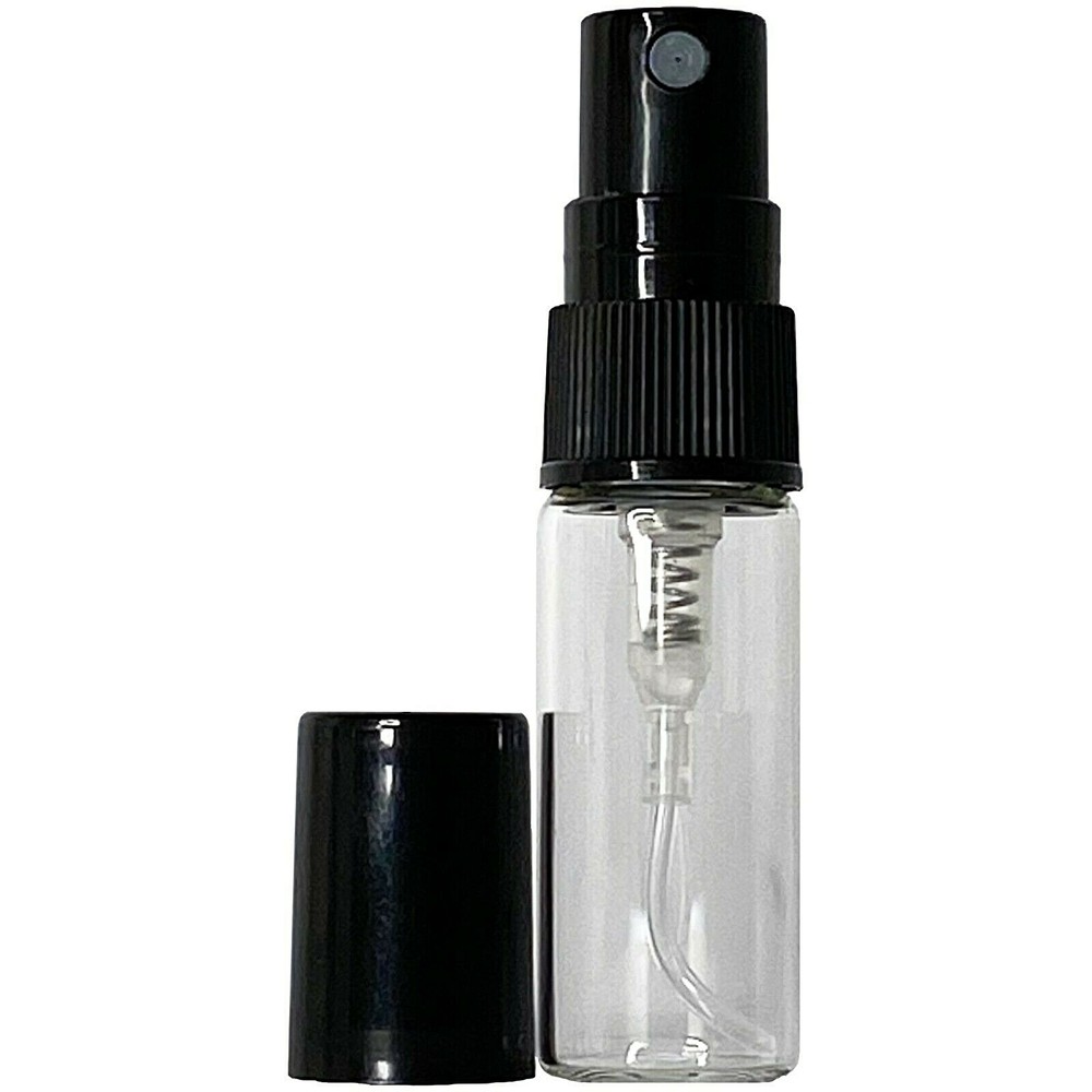 3ml 0.1oz Empty Perfume Clear Glass Mini Spray Bottles Black Atomizer Refillable