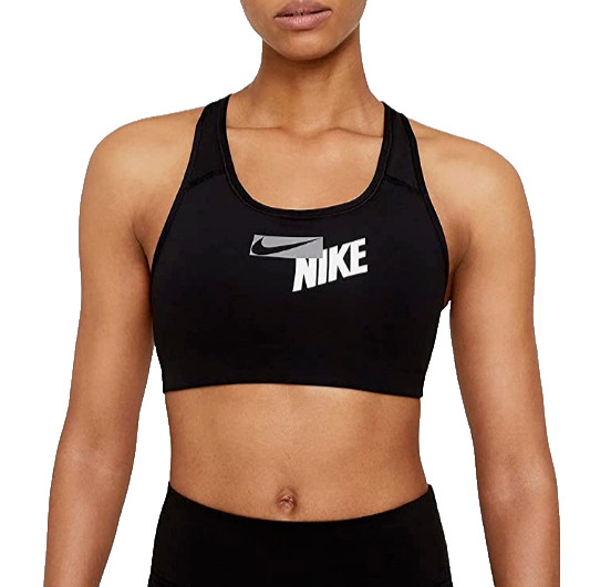 NEW! Nike [M] Women's Padded Sports/Yoga/Pickleball Bra, Black/Grey, CZ4443-010