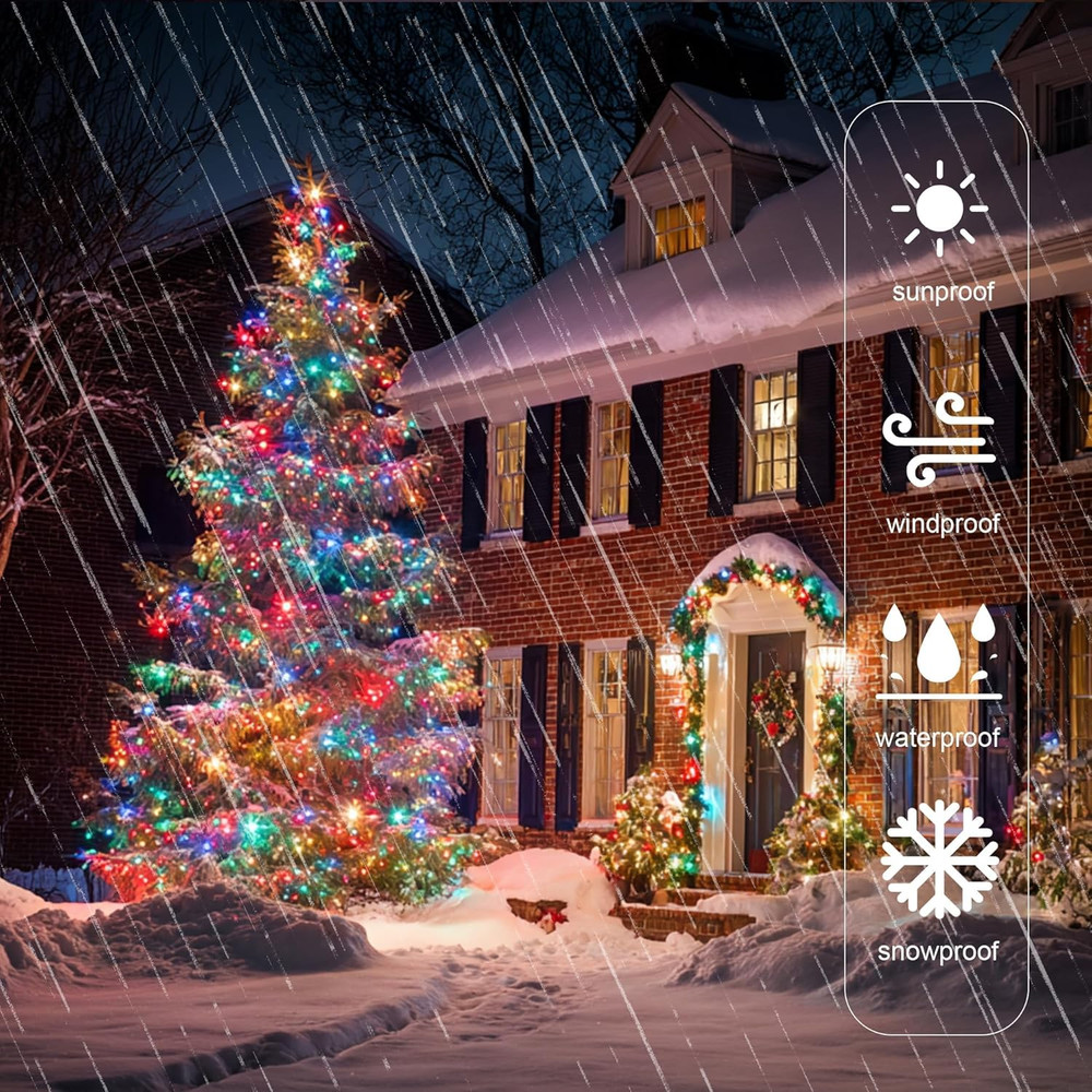Christmas String Lights Outdoor, 196 FT 600 LED String Lights with 8 Lighting Mo