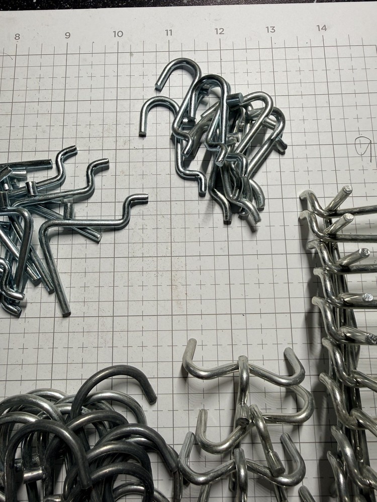 68 MISC METAL PEGBOARD HOOKS VARIOUS SIZES traditional pegboard use
