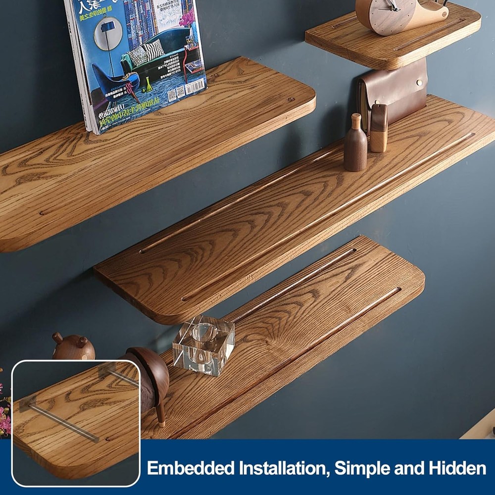 12 Pcs 8" Black Solid Steel Floating Shelf Bracket Blind 8 Inch