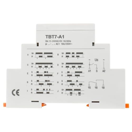 Multi-Function Time Relay, 16A SPDT 10-Functions, DIN Rail 12-240VAC/DC