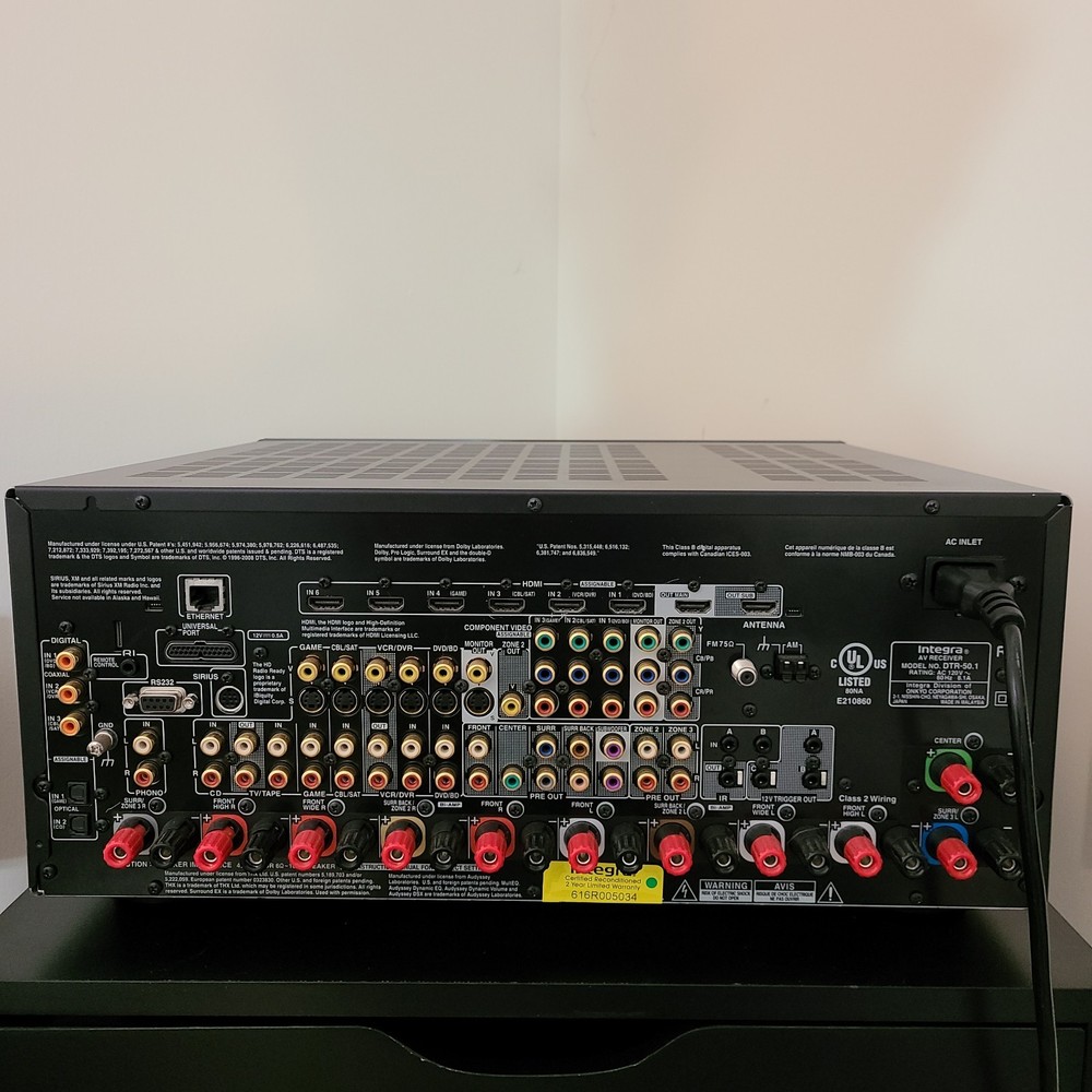 Integra DTR-50. 1 THX Multi-Zone, Bi-Amp