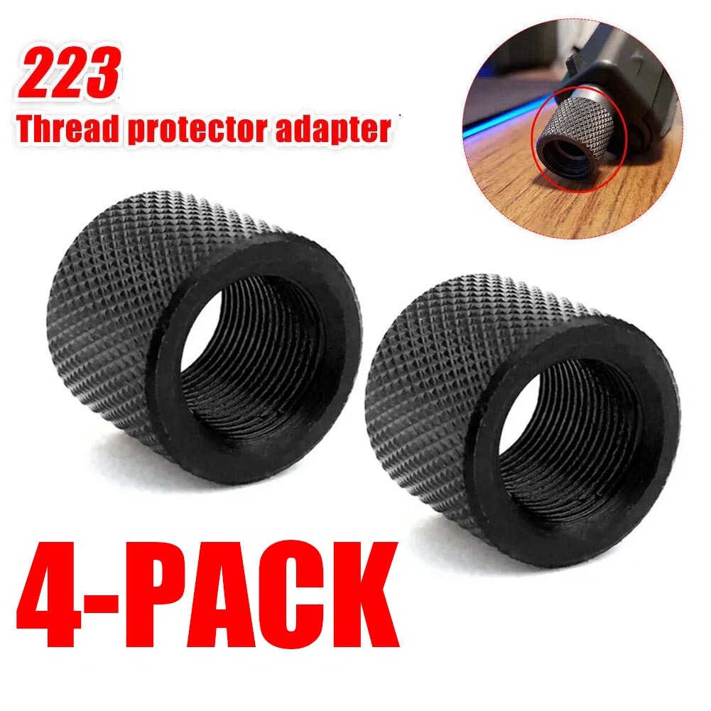 4PACK Black Steel 1/2x28 1/2-28 TPI Muzzle Brake Thread Protector For 9mm .223