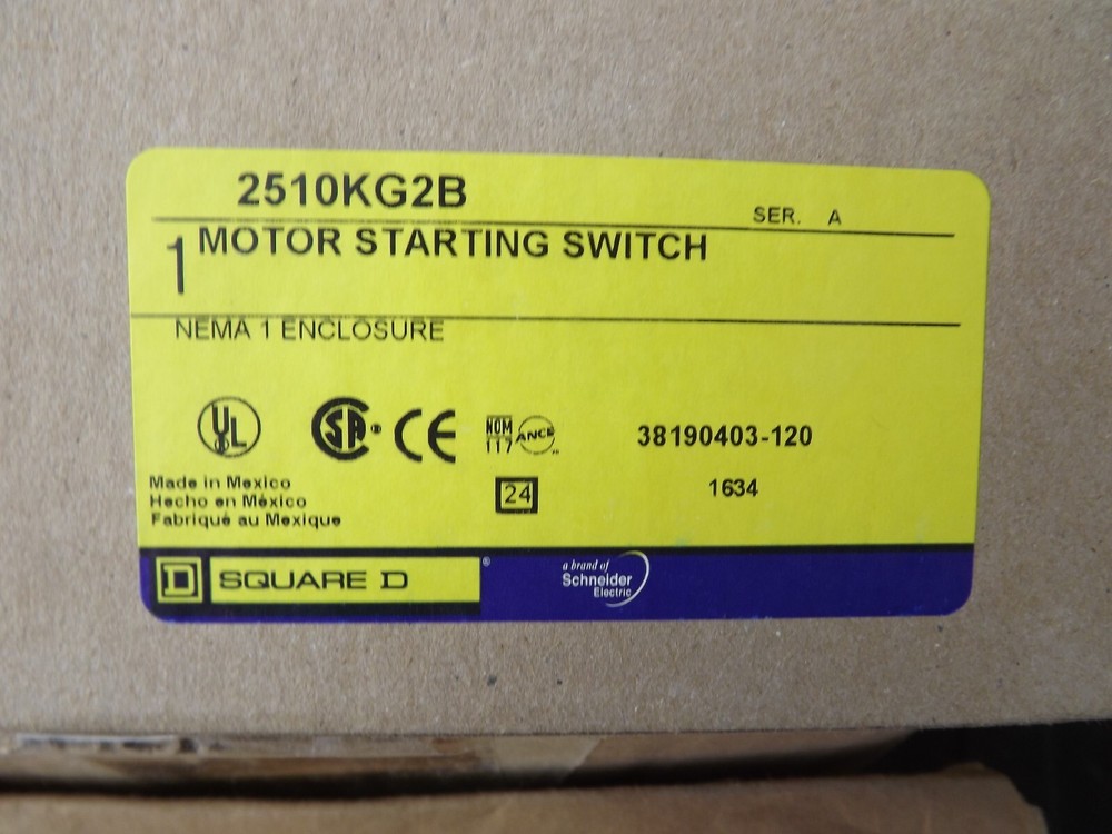 2510KG2B 3 pole Square D Manual Motor Starter toggle switch W/PILOT LIGHT