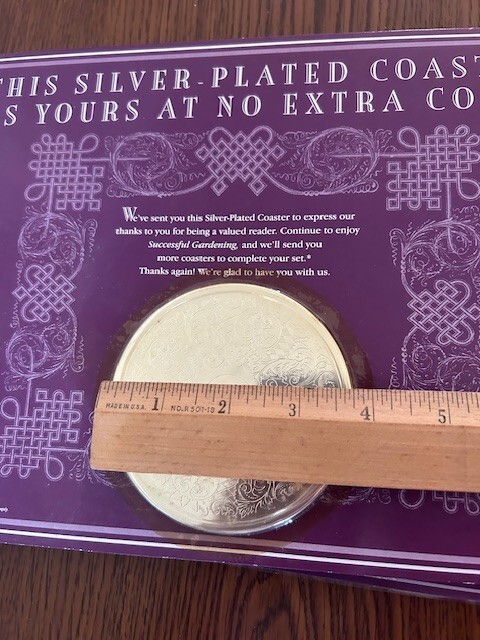2 Silver-Plated Coasters Vintage Reader's Digest 1993 Sealed