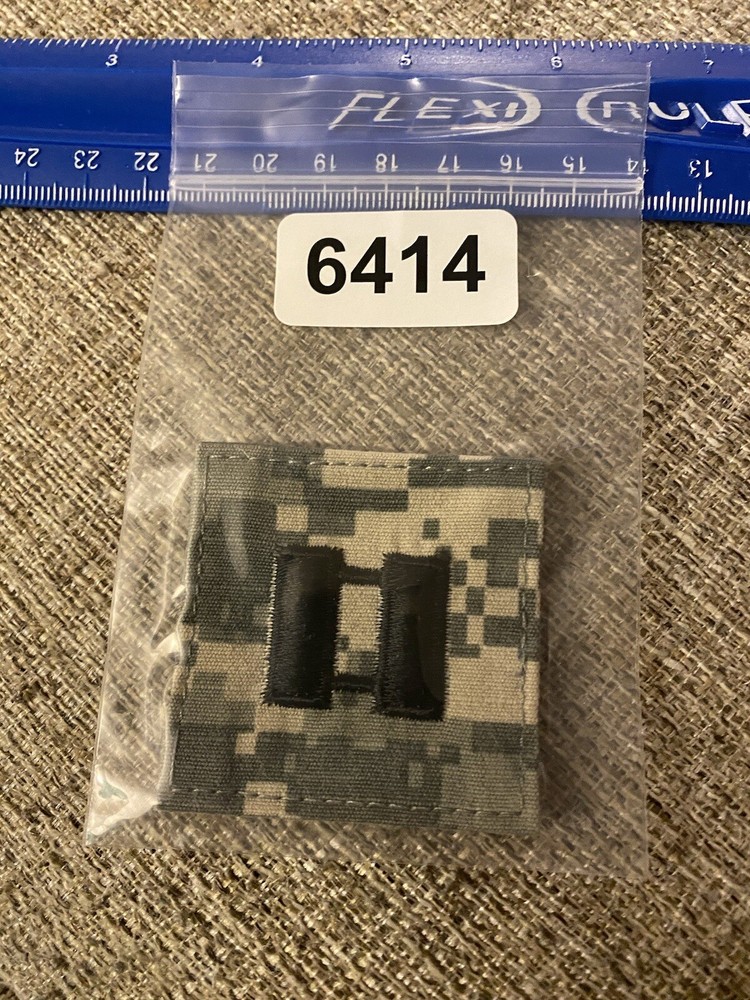 US Army Captain CPT O-3 Rank ACU Hook / Loop Pattern Military Patch INV6414