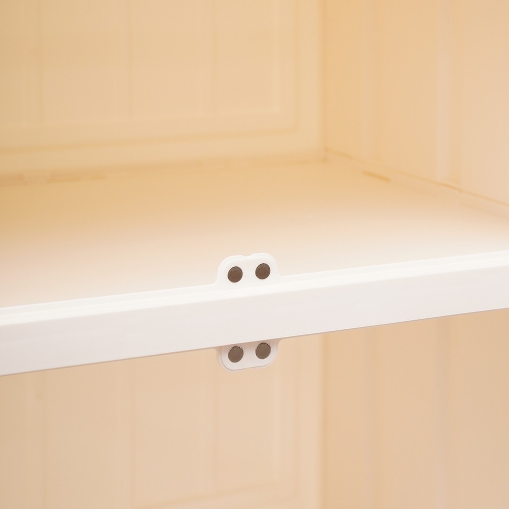 5 Tier Plastic Storage Containers with Doors & Wheels Foldable Organization