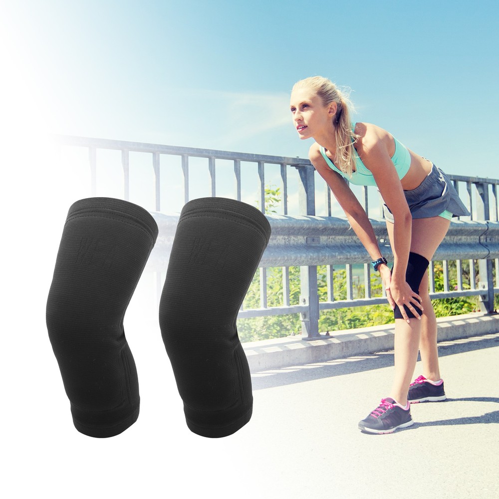 Simple Knee Pads Medium Size Black 1 Pair